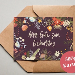 Cartão de aniversário "Feliz Aniversário"/cartão de felicitações/cartão postal/cartão de presente/impressão artística