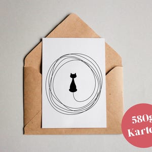 Biglietto di design "Kater Kasimir" / biglietto di auguri / cartolina / carta regalo / stampa artistica
