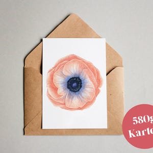 Designkarte "Anemone" / Grußkarte / Postkarte / Geschenkkarte / Kunstdruck