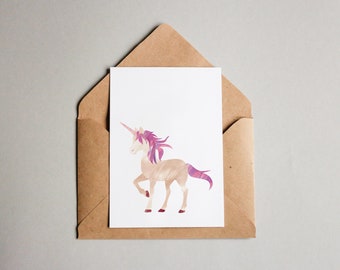 Tarjeta de diseño "Ella Unicorn" / Tarjeta de felicitación / Postal / Tarjeta de regalo / Impresión de arte