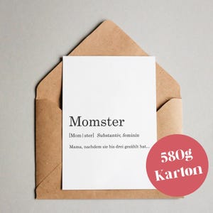 Design card "Dictionary: Momster"