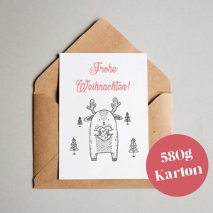 Carte de Noël « Joyeux Noël Renne » / carte de vœux / carte postale / carte cadeau / impression d'art