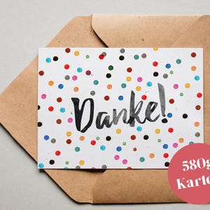 Designkarte "Pünktchen Danke!" / Grußkarte / Postkarte / Geschenkkarte / Kunstdruck