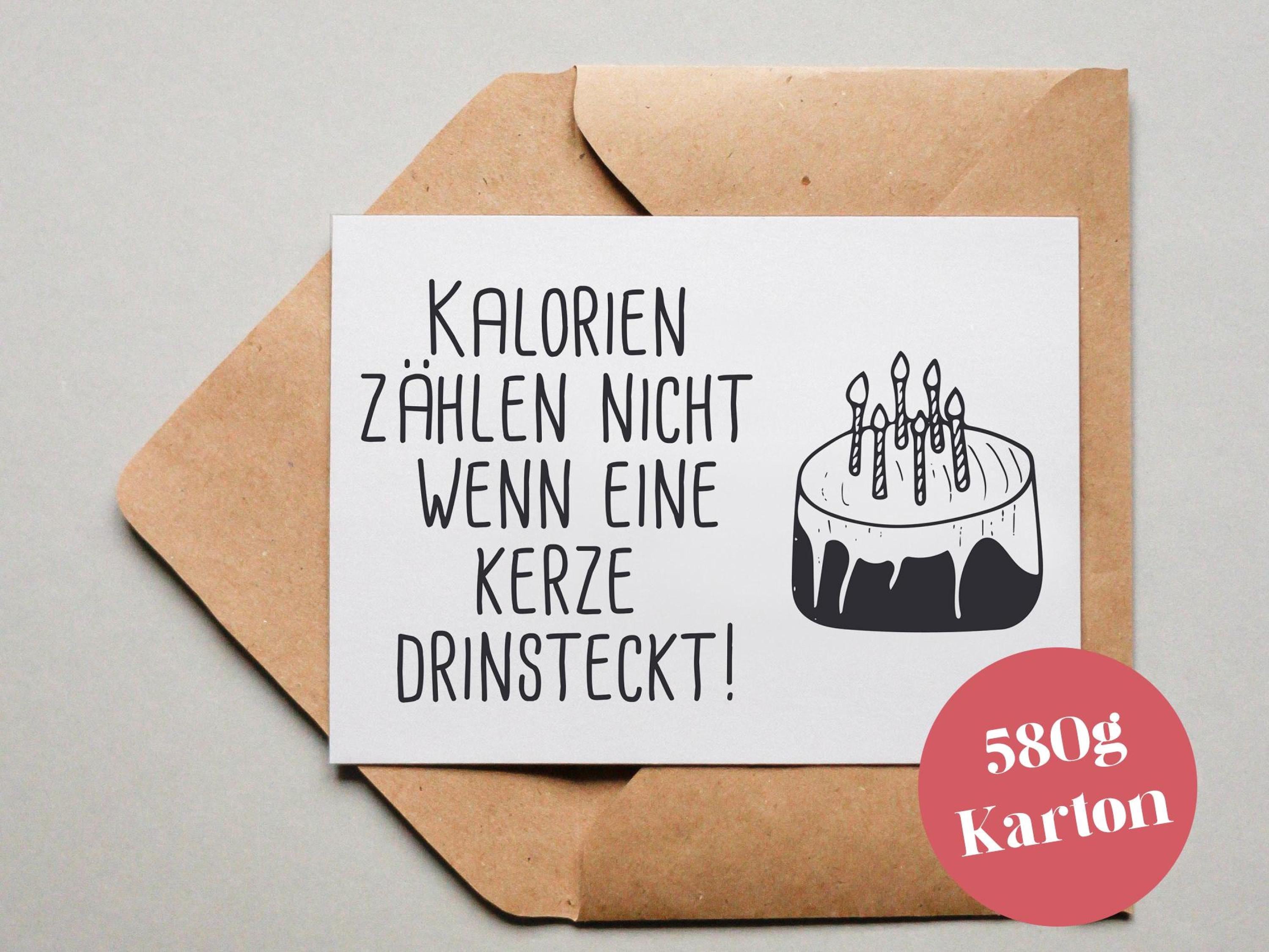60 Second Makeover® Lustige Geburtstagskarte 'Kalorien-Diät' – A6, 280 G/m², Mit Umschlag