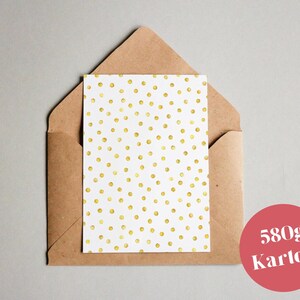 Carte design "Motif #057 Pois dorés #2" / carte de vœux / carte postale / carte cadeau / tirage d'art