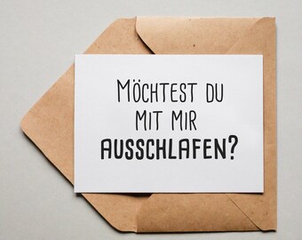 Designkarte "Ausschlafen?" / Grußkarte / Postkarte / Geschenkkarte / Kunstdruck