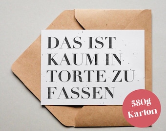 Design card "This is almost impossible to put into a cake" / Greeting card / Postcard / Gift card / Art print