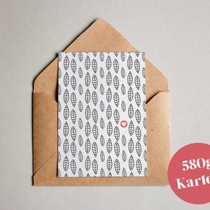 Designkarte "Muster #007  Blätter" / Grußkarte / Postkarte / Geschenkkarte / Kunstdruck