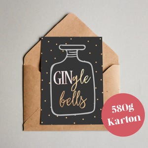 Carte de Noël « GINgle Bells » / faute de frappe / carte de vœux / carte postale / carte cadeau / impression d'art / carte de Noël