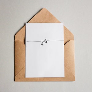 VERKOOP: Bruiloft uitnodigingskaart "Ja #1"/wenskaart/briefkaart/cadeaubon/kunstprint