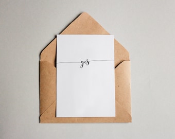 SALE: Wedding invitation card "yes #1" / greeting card / postcard / gift card / art print