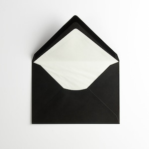 Deluxe Briefumschlag "schwarz" DIN-C6 / Postkartenumschlag / Kuvert / Stabil / Hochwertig / Innenfutter