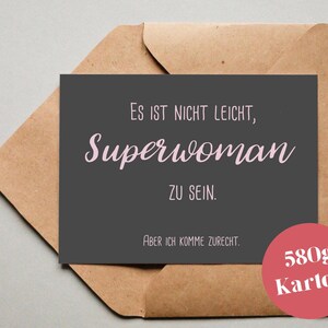 Designkarte "Superwoman" / Grußkarte / Postkarte / Geschenkkarte / Kunstdruck