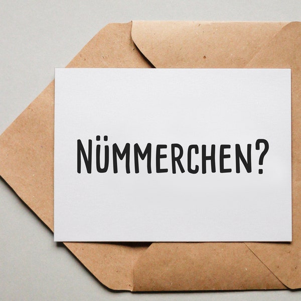 Designkarte "Nümmerchen?" / Grußkarte / Postkarte / Geschenkkarte / Kunstdruck