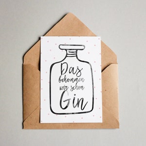 Design card We're getting gin / Typo / Greeting card / Postcard / Gift card / Art print image 1