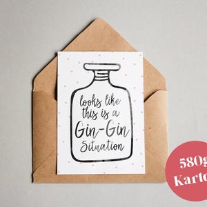 Carte design « Gin-Gin Situation » / faute de frappe / carte de vœux / carte postale / carte cadeau / impression d'art