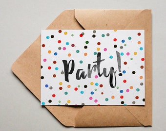 Designkarte "Pünktchen Party!" / Grußkarte / Postkarte / Geschenkkarte / Kunstdruck