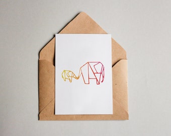 Designkarte "Elefant" / Grußkarte / Postkarte / Geschenkkarte / Kunstdruck