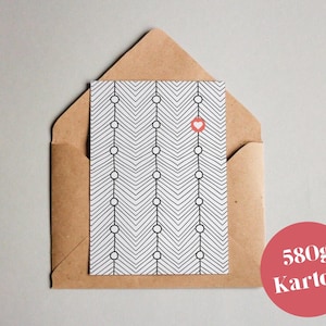 Carte design "Motif #003 Chevrons" / carte de voeux / carte postale / carte cadeau / tirage d'art