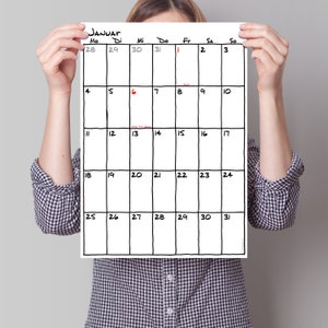 A3 calendar refill pack 2023 / 2024 / refill / calendar inserts / start as desired / monthly calendar image 2