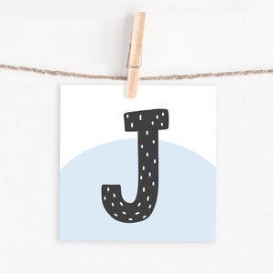 Buchstabenkarte "J" / Wimpelkette / Girlande