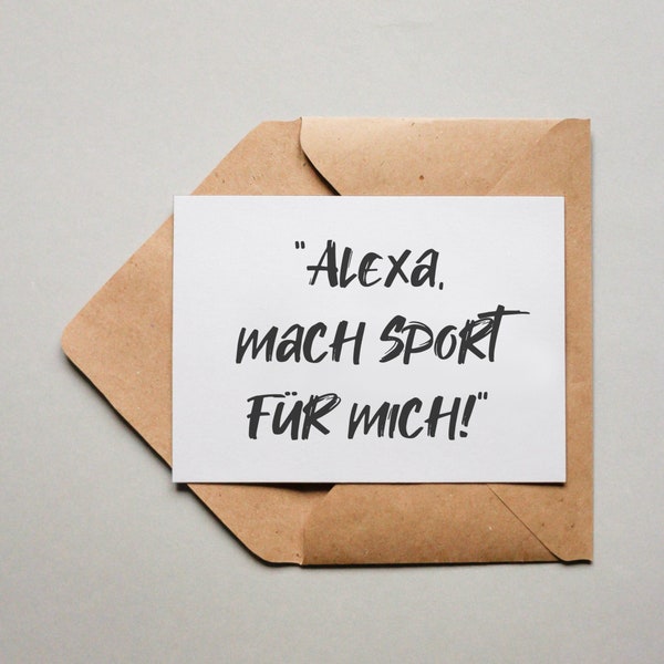 Designkarte "Alexa mach Sport für mich!"