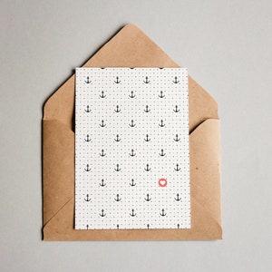 VENDITA: Biglietto di design "Pattern #011 Anchor 2" / biglietto d'auguri / cartolina / buono regalo / stampa artistica