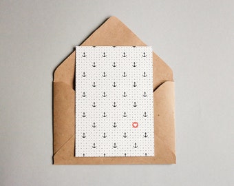 VENTA: Tarjeta de diseño "Patrón #011 Ancla 2" / tarjeta de felicitación / postal / tarjeta de regalo / impresión de arte