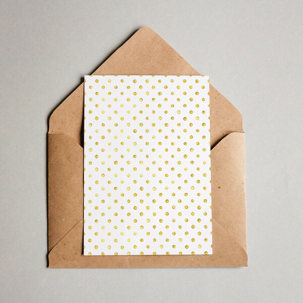 SALE: Designkarte "Muster #056 Golden Polka Dots #1" / Grußkarte / Postkarte / Geschenkkarte / Kunstdruck