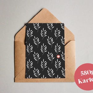Carte design "Motif #009 Feuilles" / carte de voeux / carte postale / carte cadeau / tirage d'art