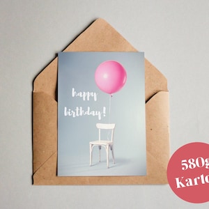 Carte design « Happy Birthday Chair » / carte de vœux / carte postale / carte cadeau / impression d'art