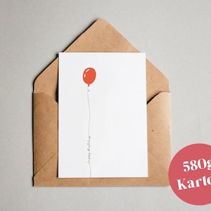 Verjaardagskaart "Luchtballon" / wenskaart / ansichtkaart / cadeaukaart / kunstprint