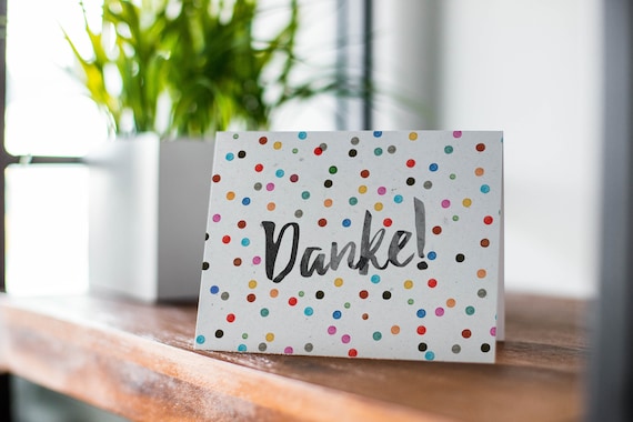 Klappkarte "Pünktchen Danke!" / Grußkarte / Postkarte / Geschenkkarte / Kunstdruck