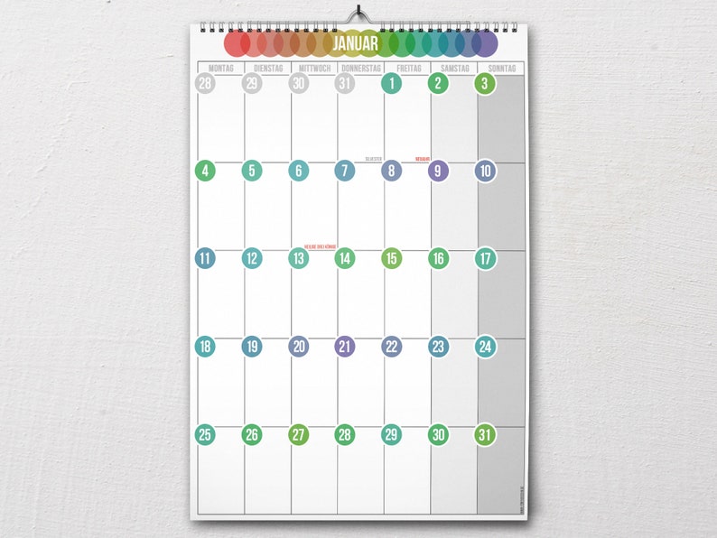 DIN-A2 Wall Calendar / XXL / Planner / Oversize / Calendar / Family Calendar image 4