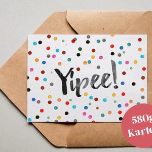 Ontwerpkaart “Pünktchen Yipee!” / Wenskaart / ansichtkaart / cadeaubon / kunstprint