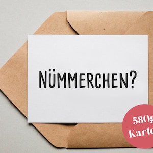 Designkarte "Nümmerchen?" / Grußkarte / Postkarte / Geschenkkarte / Kunstdruck