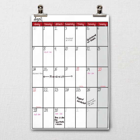 DIN A3 Kalender Apr 2019 ,,. 18 Monate Laufzeit Sep 2020 Wandkalender