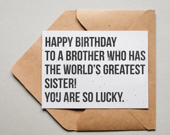Happy Birthday Brother / Birthday Card / Gift Card / Art Print