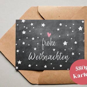 Biglietto con design "Buon Natale "Stelle" / biglietto di auguri / cartolina / buono regalo / stampa artistica