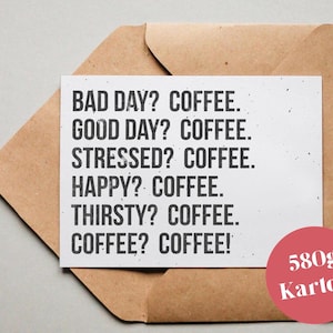 Biglietto "Caffè" / biglietto di auguri / cartolina / buono regalo / stampa artistica