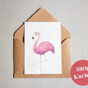 Designkarte "Flamingo" / Grußkarte / Postkarte / Geschenkkarte / Kunstdruck