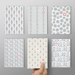 6er Set „Postkarten mit Muster #1“ / Sparpaket / Bundle / Grußkarte / Postkarte / Geschenkkarte / Kunstdruck