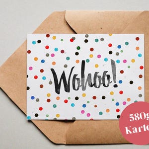 Cartão de design “Pünktchen Wohoo!” /Cartão comemorativo/cartão postal/cartão presente/impressão artística