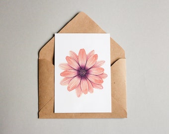 Designkarte "Gerbera" / Grußkarte / Postkarte / Geschenkkarte / Kunstdruck