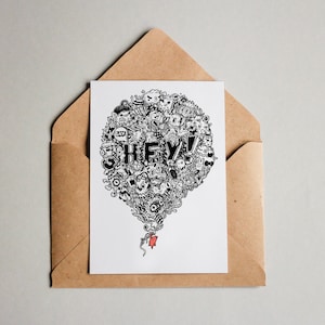 VENTE : Carte design « Say HEY » / carte de vœux / carte postale / carte cadeau / impression d’art