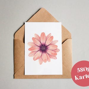 Designkarte "Gerbera" / Grußkarte / Postkarte / Geschenkkarte / Kunstdruck