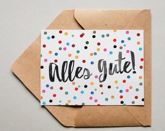Design card "Pünktchen Alles Gute!" / Greeting card / Postcard / Gift card / Art print