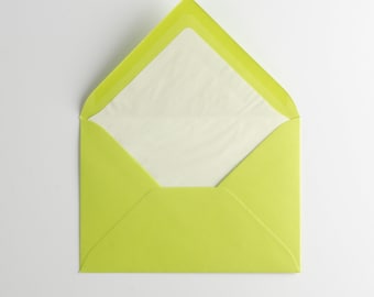 Deluxe Envelope "lime" DIN-C6 / Postcard Envelope / Stable / High Quality / Lining
