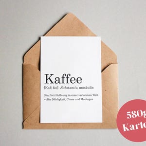 Biglietto con design "Dizionario: caffè" / biglietto di auguri / cartolina / buono regalo / stampa artistica
