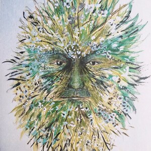 The Green Man - Spring, Digital Print on watercolour paper